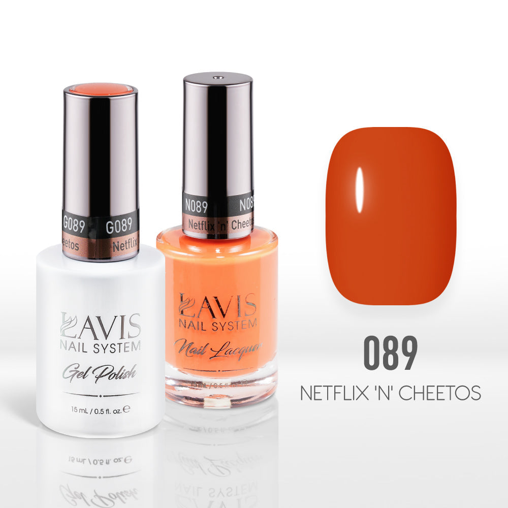 Lavis Gel Nail Polish Duo - 089 Orange, Neon Colors - Netflix &