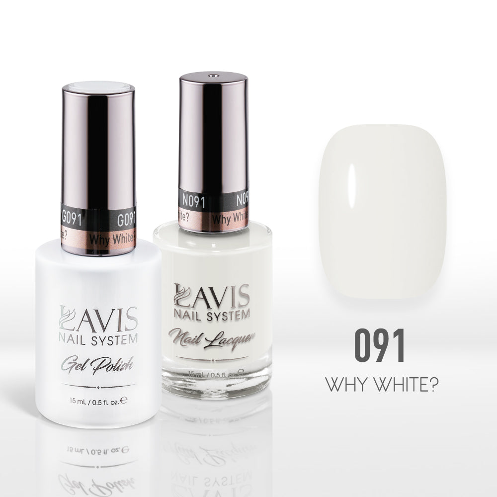 Lavis Gel Nail Polish Duo - 091 White Colors - Why White?