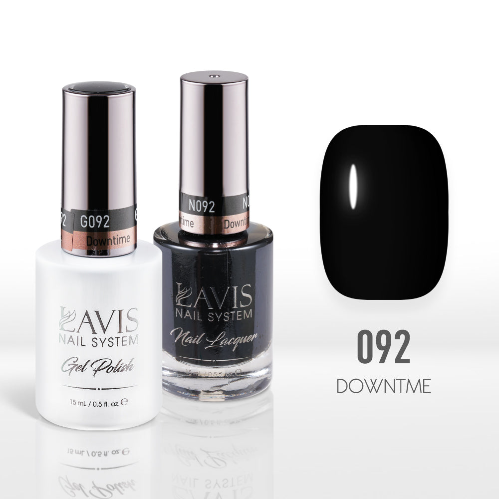 Lavis Gel Nail Polish Duo - 092 Black Colors - Downtime