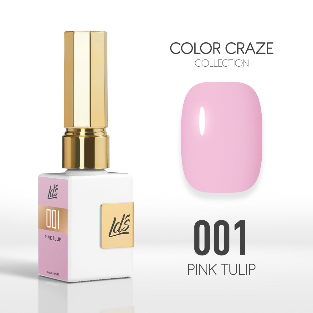 LDS Color Craze Gel Nail Polish - 001 Pink Tulip - 0.5oz