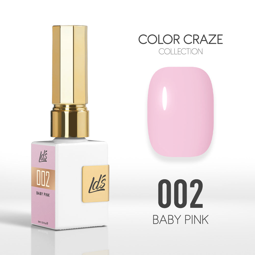 LDS Color Craze Gel Nail Polish - 002 Baby Pink - 0.5oz