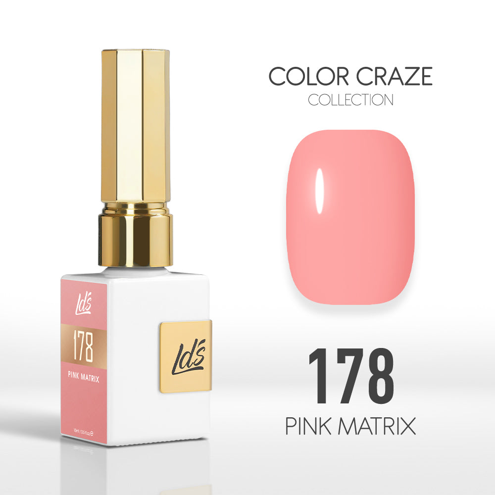 LDS Color Craze Gel Nail Polish - 178 Pink Matrix - 0.5oz