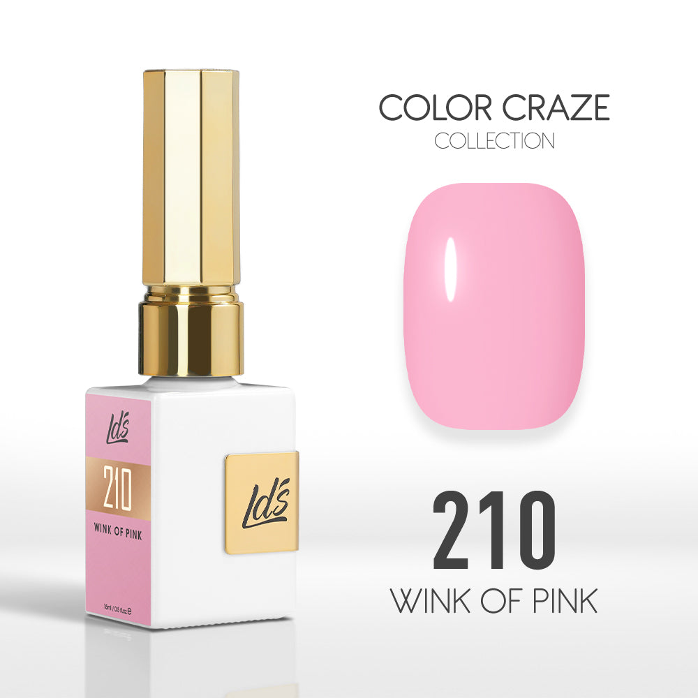 LDS Color Craze Gel Nail Polish - 210 Wink of Pink - 0.5oz