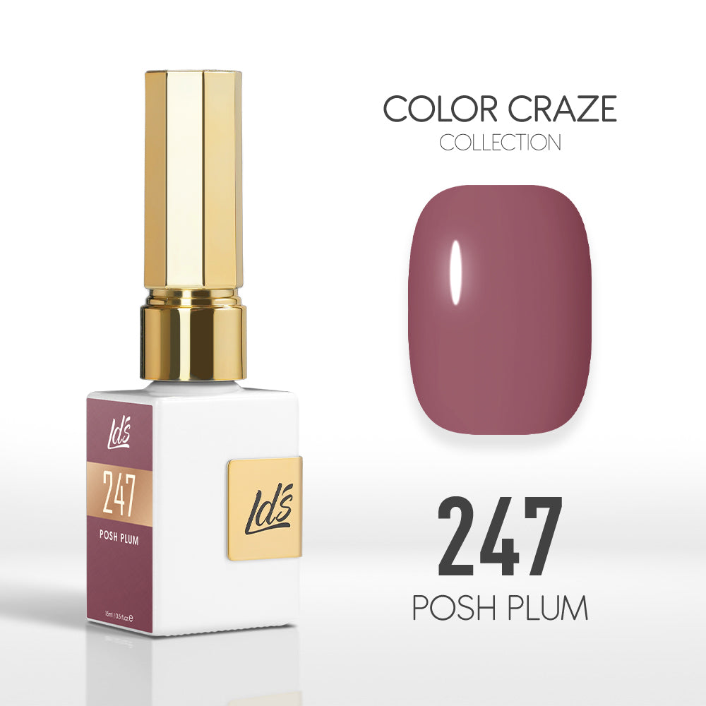 LDS Color Craze Gel Nail Polish - 247 Posh Plum - 0.5oz