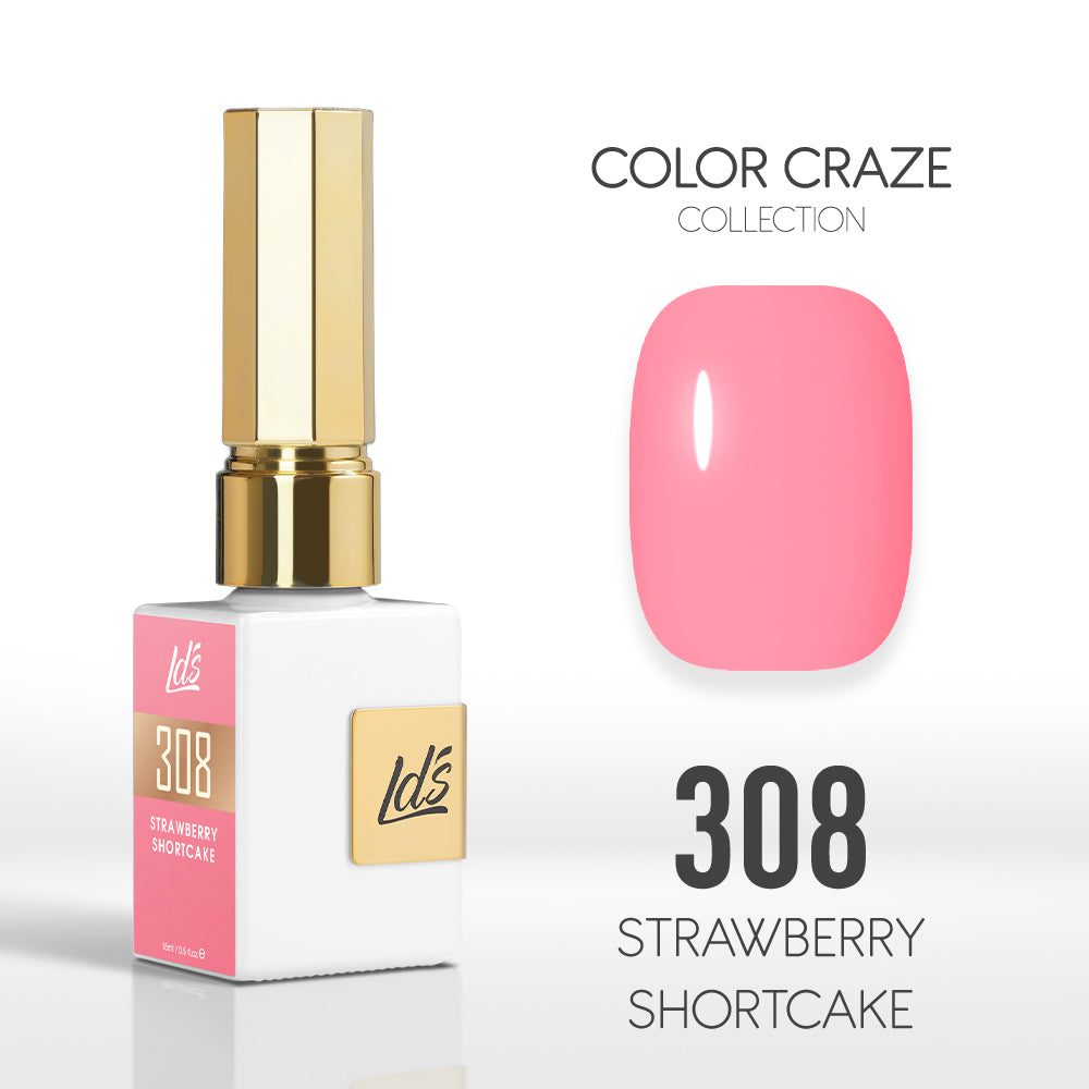 LDS Color Craze Gel Nail Polish - 308 Strawberry Shortcake - 0.5oz