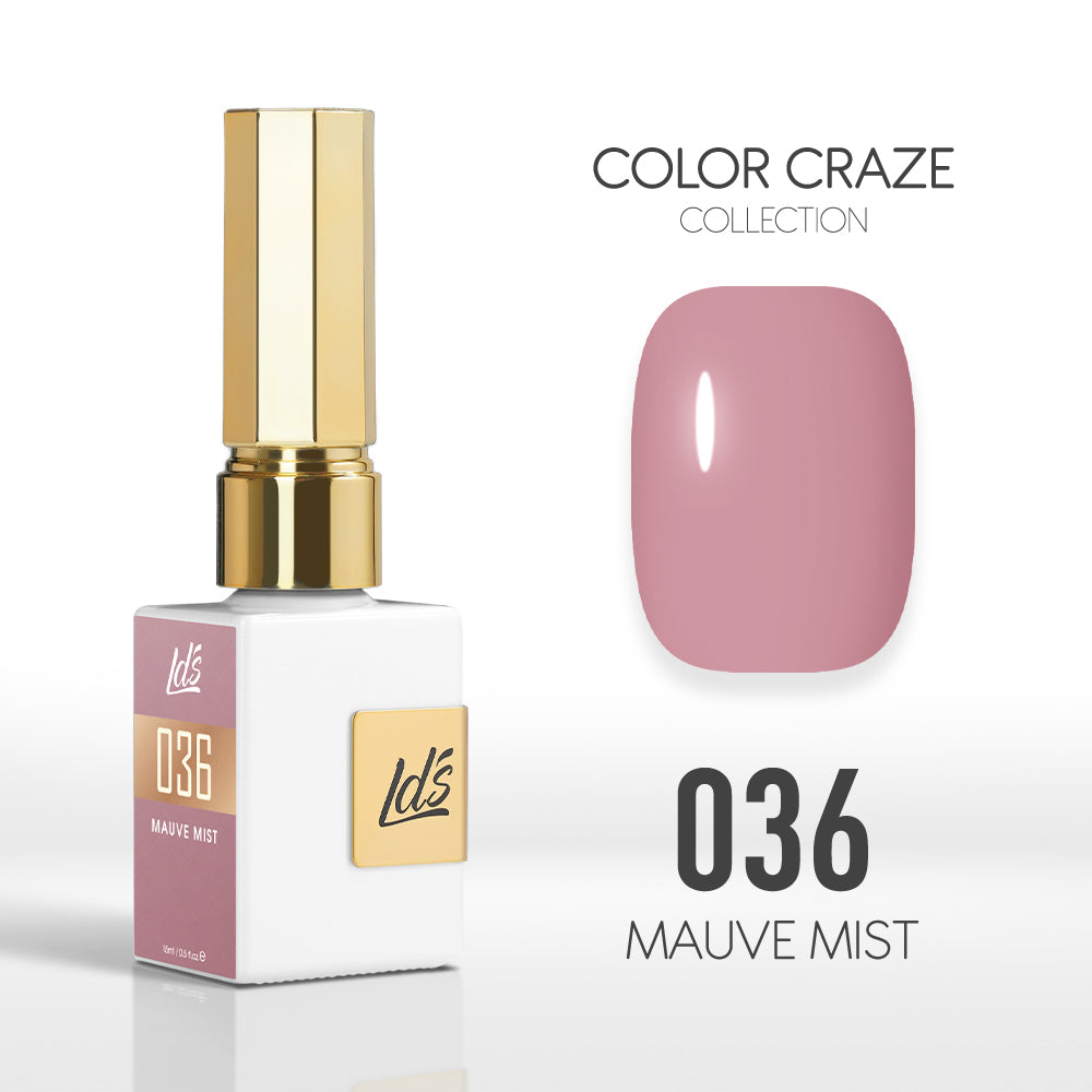 LDS Color Craze Gel Nail Polish - 036 Mauve Mist - 0.5oz