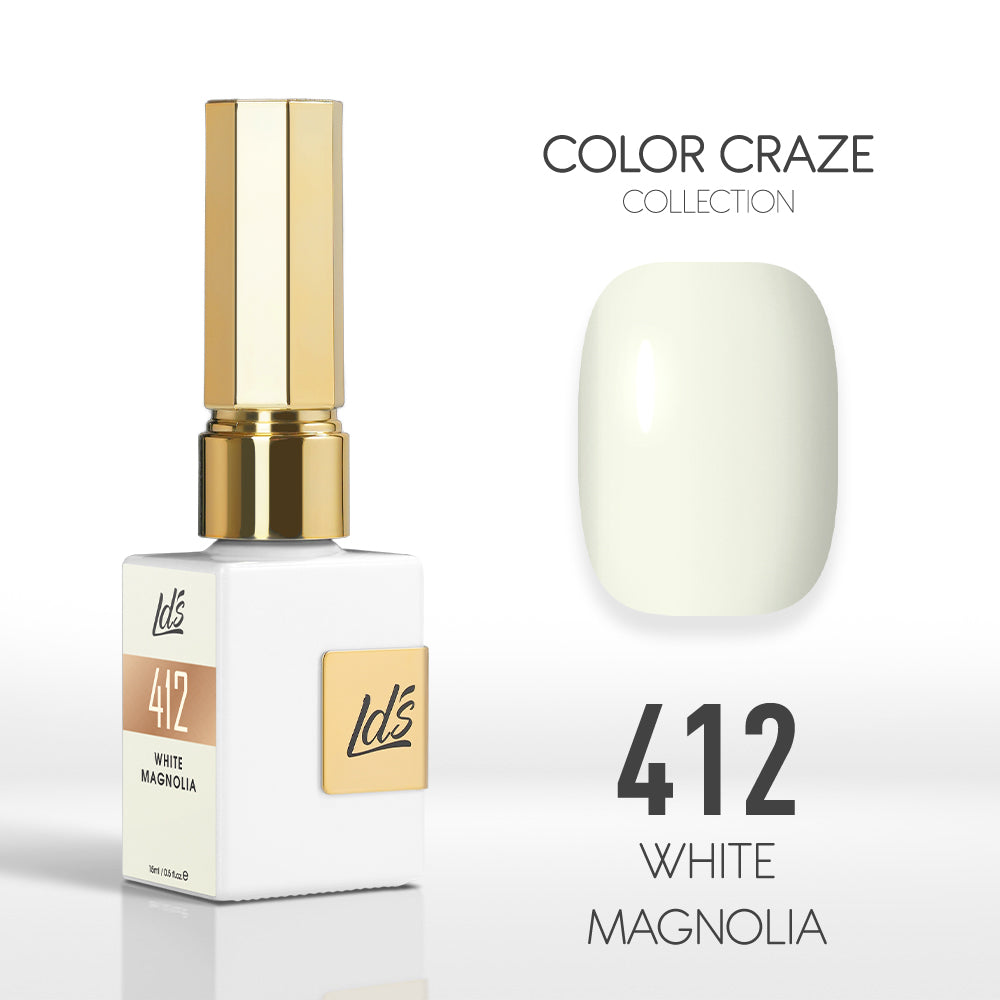 LDS Color Craze Gel Nail Polish - 412 White Magnolia - 0.5oz