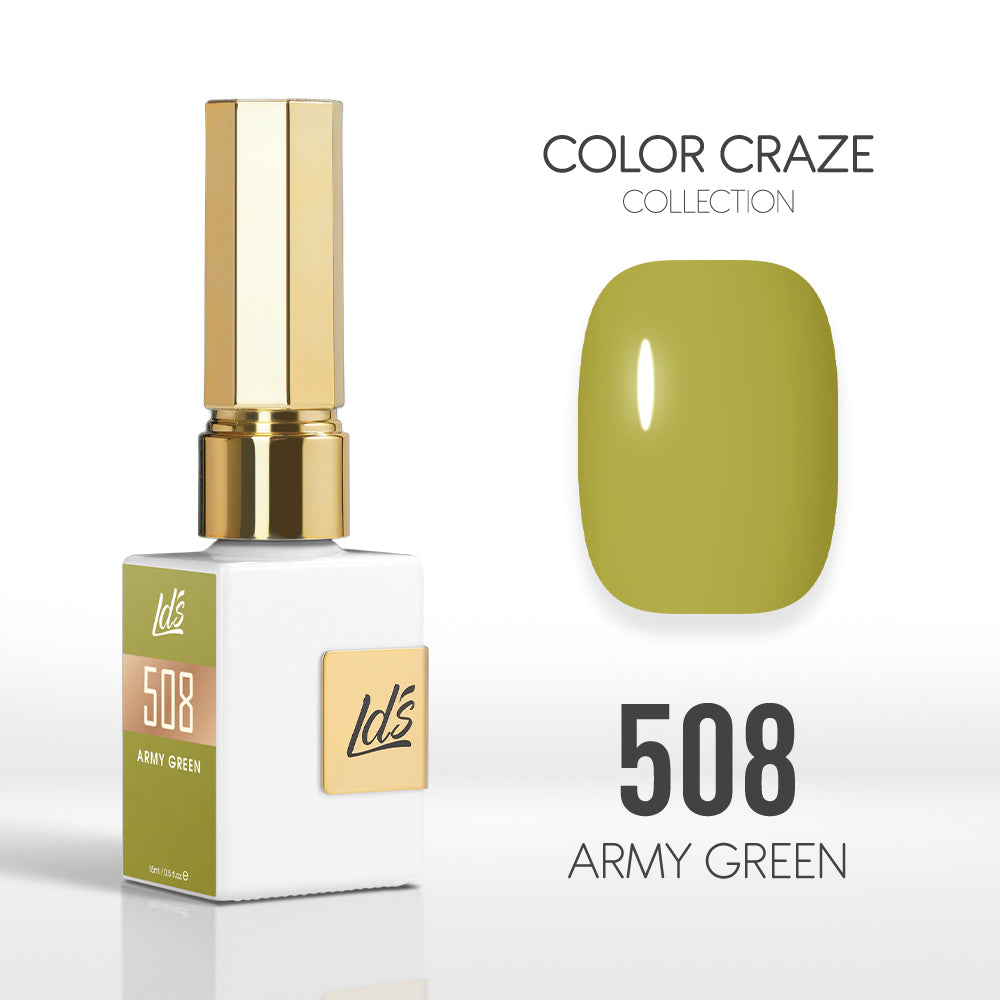 LDS Color Craze Gel Nail Polish - 508 Army Green - 0.5oz