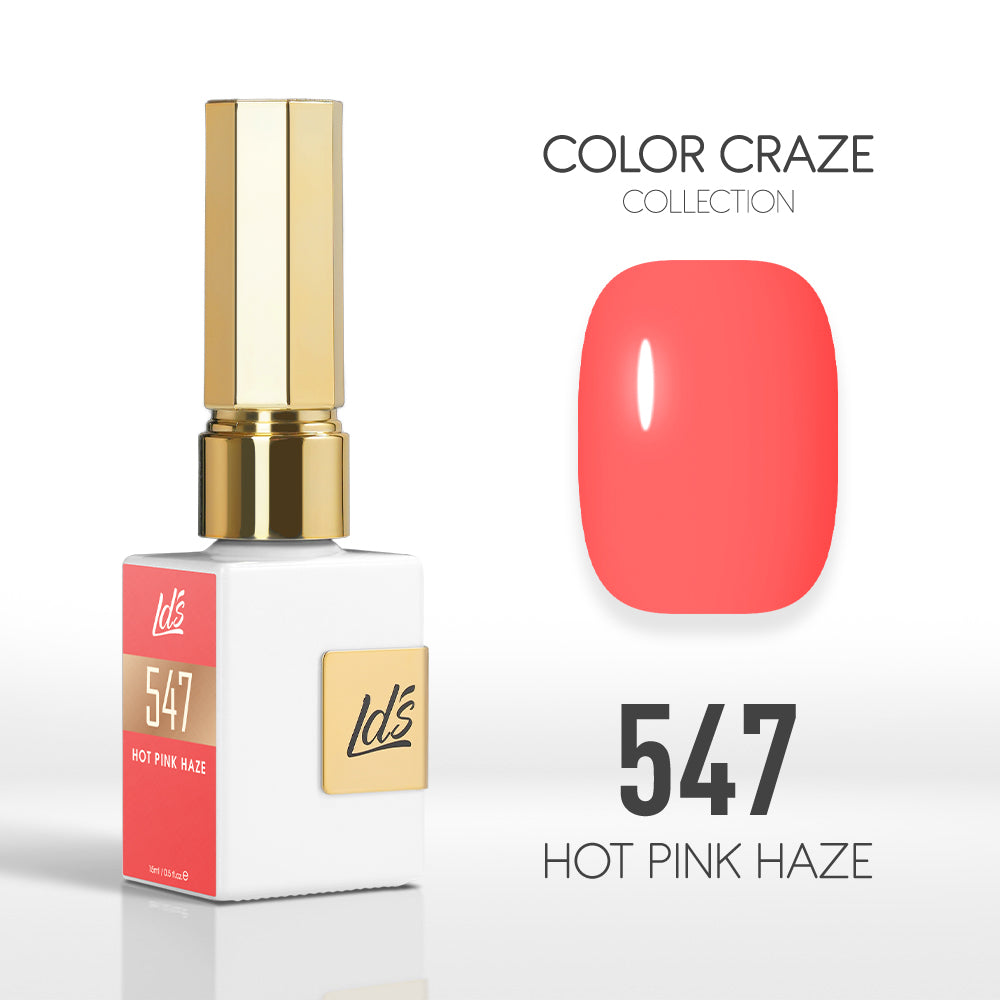 LDS Color Craze Gel Nail Polish - 547 Hot Pink Haze - 0.5oz