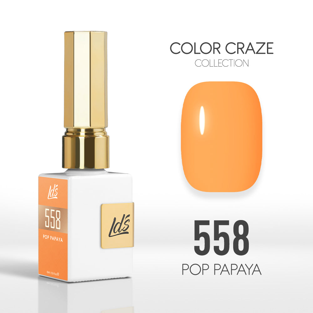 LDS Color Craze Gel Nail Polish - 558 Pop Papaya - 0.5oz