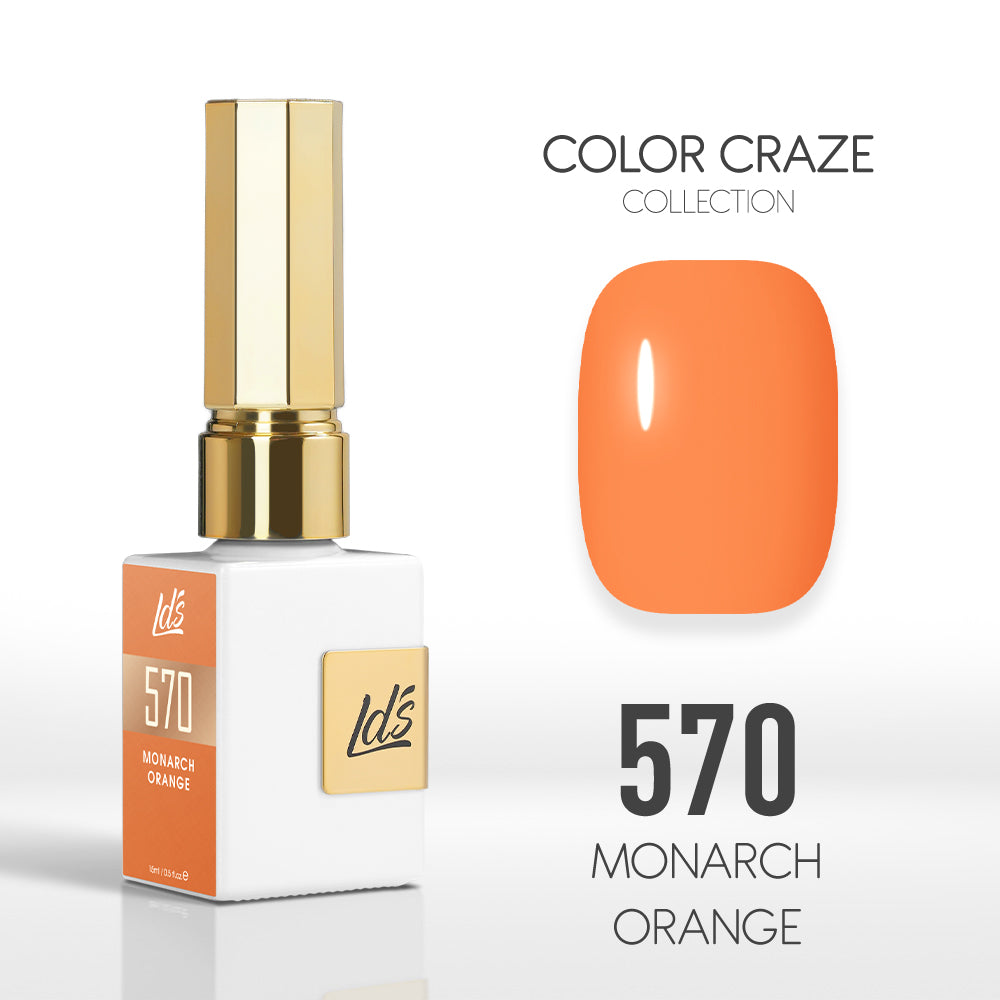 LDS Color Craze Gel Nail Polish - 570 Monarch Orange - 0.5oz