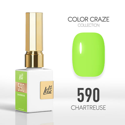 LDS Color Craze Gel Nail Polish -  590 Chartreuse - 0.5oz