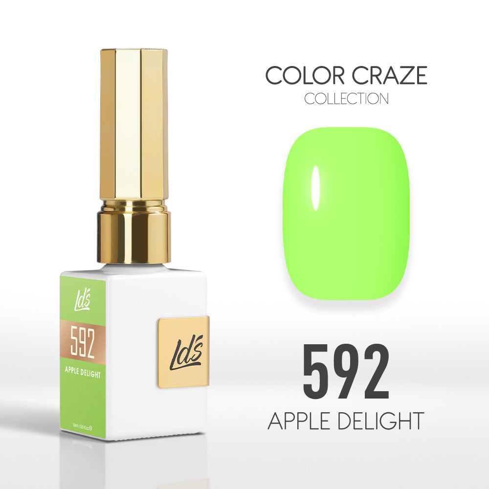 LDS Color Craze Gel Nail Polish -  592 Apple Delight - 0.5oz