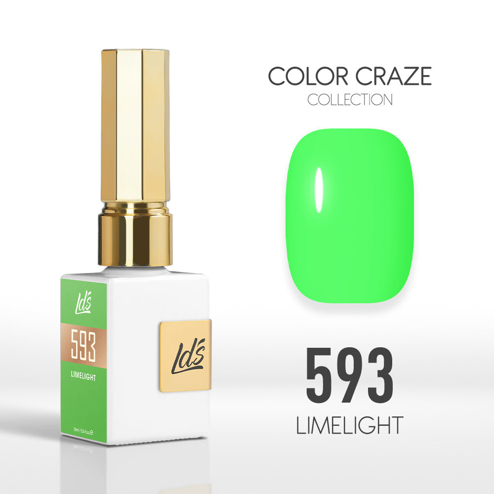 LDS Color Craze Gel Nail Polish -  593 Limelight - 0.5oz