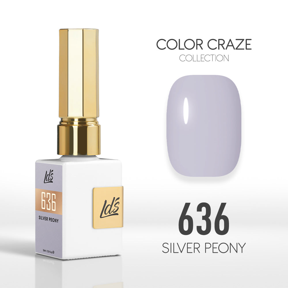 LDS Color Craze Gel Nail Polish - 636 Silver Peony - 0.5oz