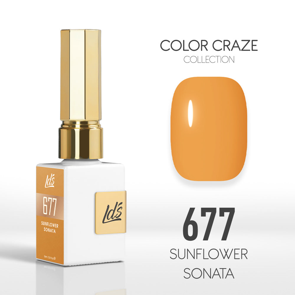 LDS Color Craze Gel Nail Polish - 677 Sunflower Sonata - 0.5oz