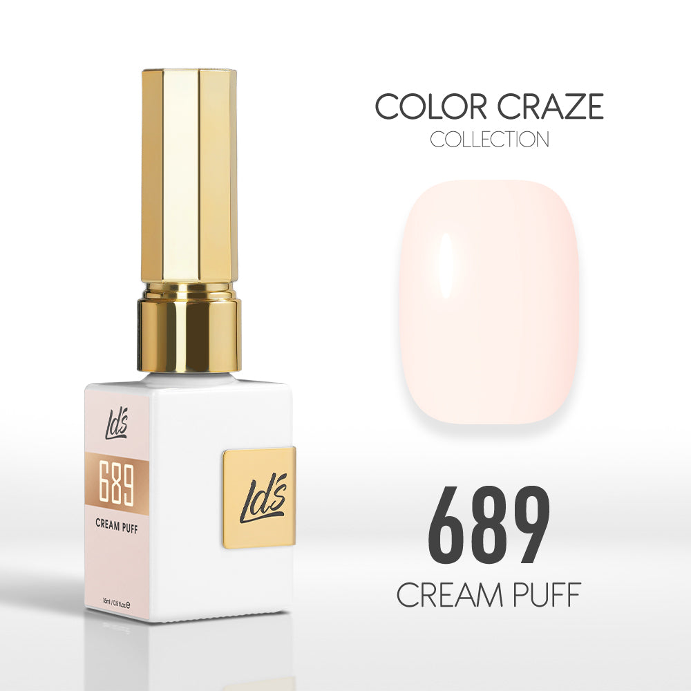 LDS Color Craze Gel Nail Polish - 689 Cream Puff - 0.5oz