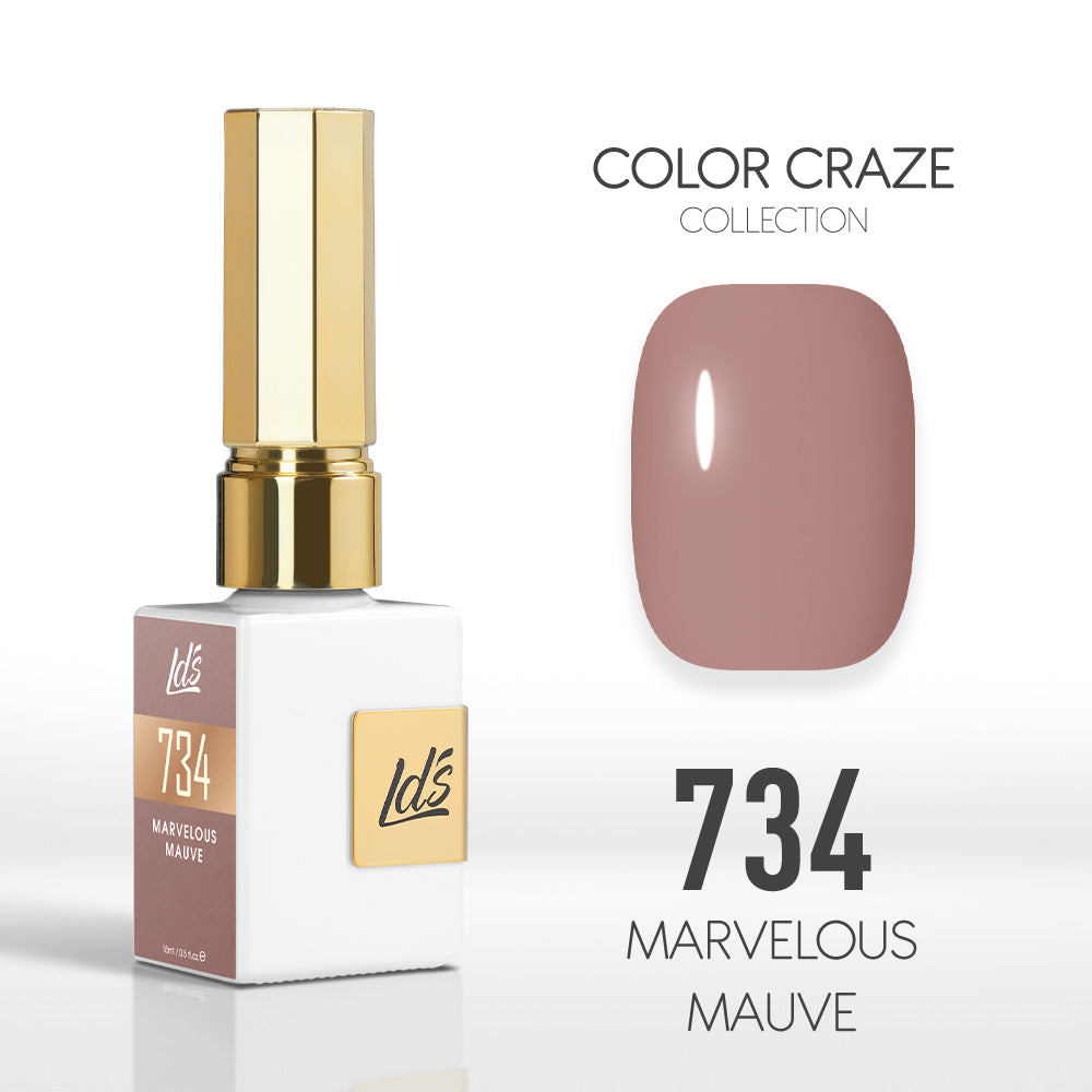 LDS Color Craze Gel Nail Polish - 734 Marvelous Mauve - 0.5oz