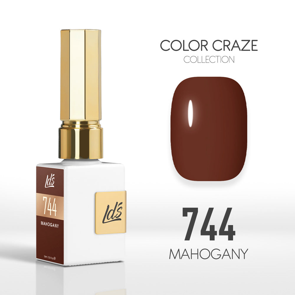 LDS Color Craze Gel Nail Polish - 744 Mahogany - 0.5oz