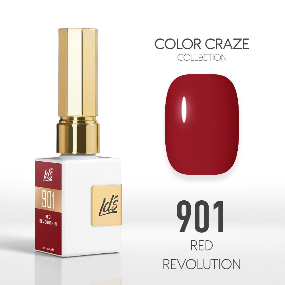 LDS Color Craze Gel Nail Polish - 901 Red Revolution - 0.5oz