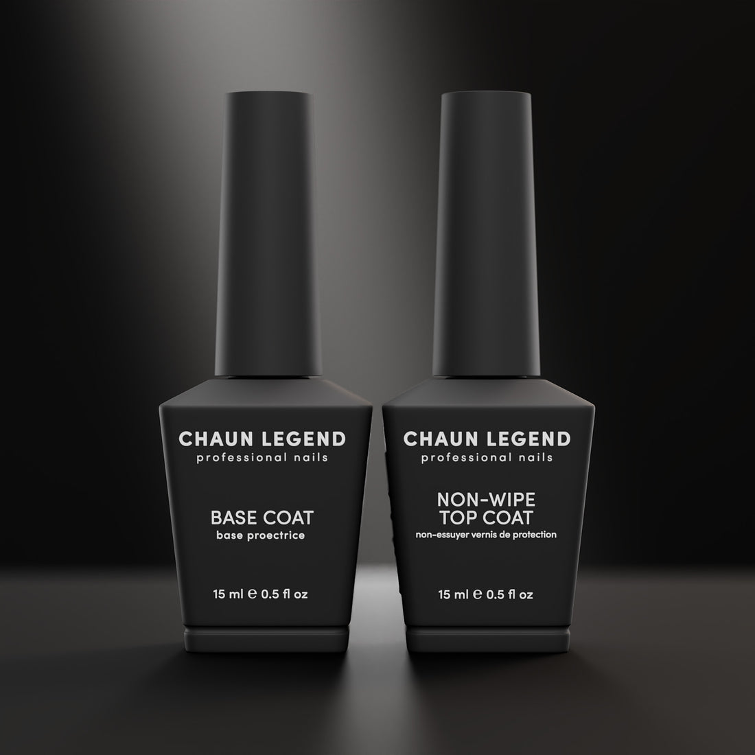 CHAUN LEGEND GEL - Base Coat + Non-Wipe Top Coat Gel Duo