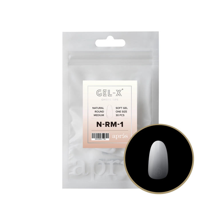 APRES - OMBRÉ GEL-X® NATURAL ROUND MEDIUM REFILL TIP BAG 2.0