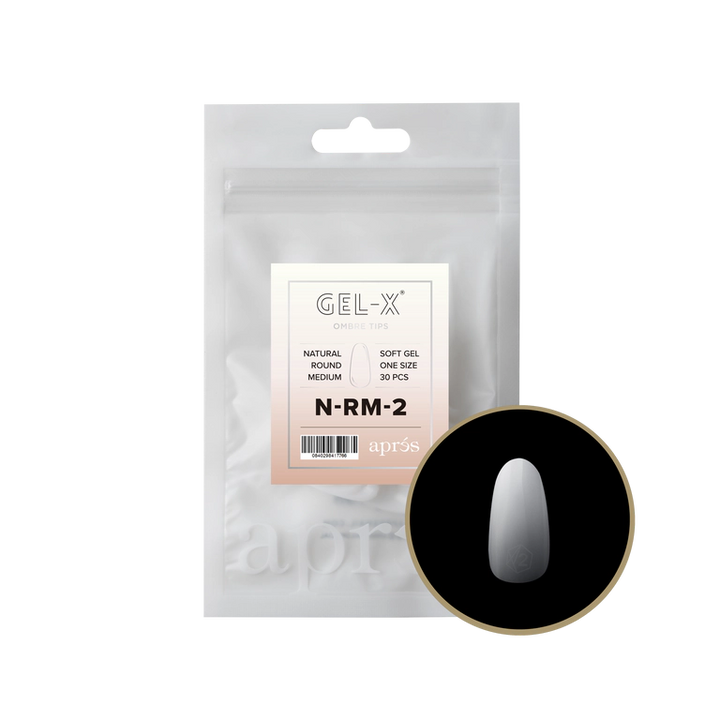 APRES - OMBRÉ GEL-X® NATURAL ROUND MEDIUM REFILL TIP BAG 2.0