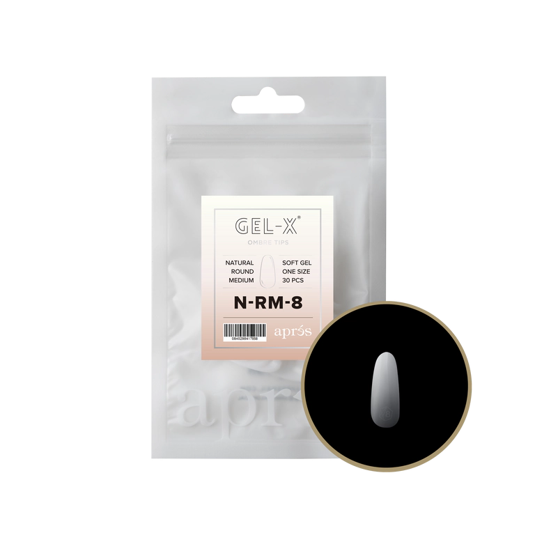 APRES - OMBRÉ GEL-X® NATURAL ROUND MEDIUM REFILL TIP BAG