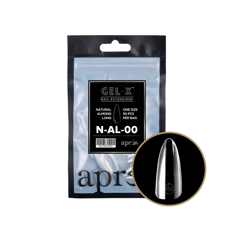 APRES - GEL-X® NATURAL ALMOND LONG REFILL TIP BAG