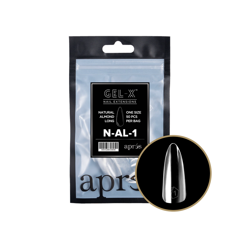 APRES - GEL-X® NATURAL ALMOND LONG REFILL TIP BAG