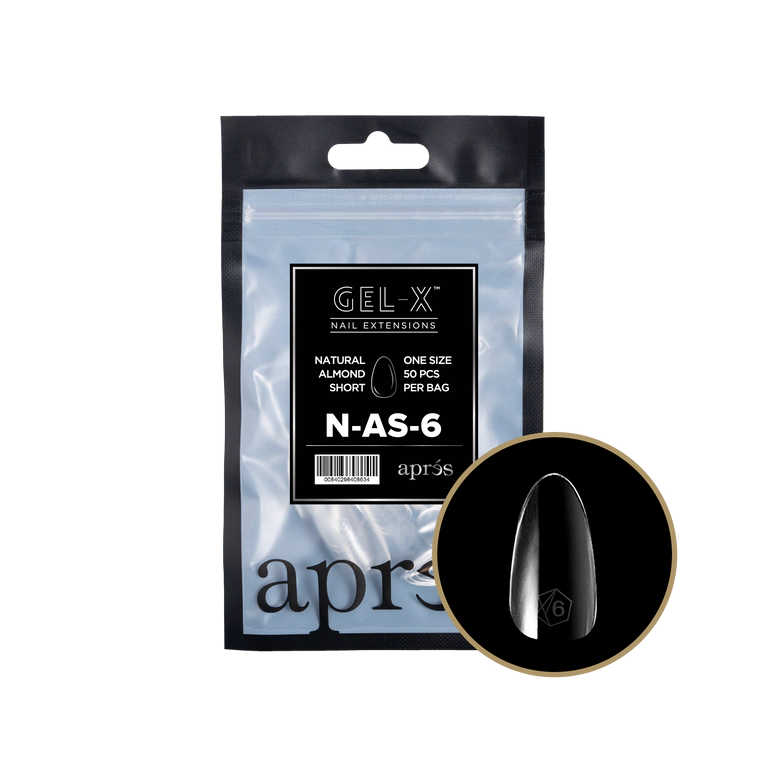 APRES - GEL-X® NATURAL ALMOND SHORT REFILL TIP BAG