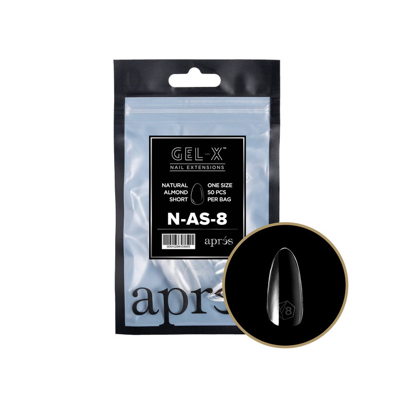 APRES - GEL-X® NATURAL ALMOND SHORT REFILL TIP BAG