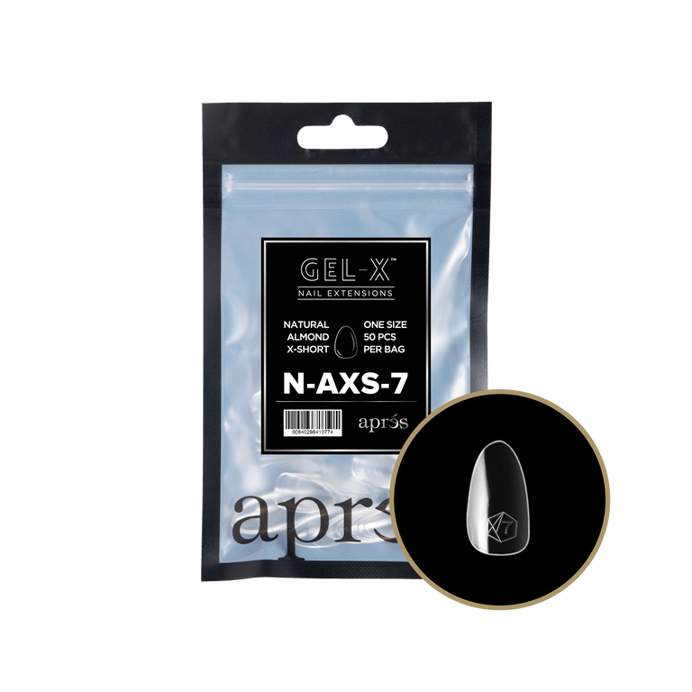 APRES - GEL-X® NATURAL ALMOND EXTRA SHORT REFILL TIP BAG