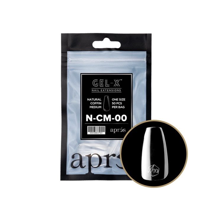 APRES - GEL-X® NATURAL COFFIN MEDIUM REFILL TIP BAG 2.0