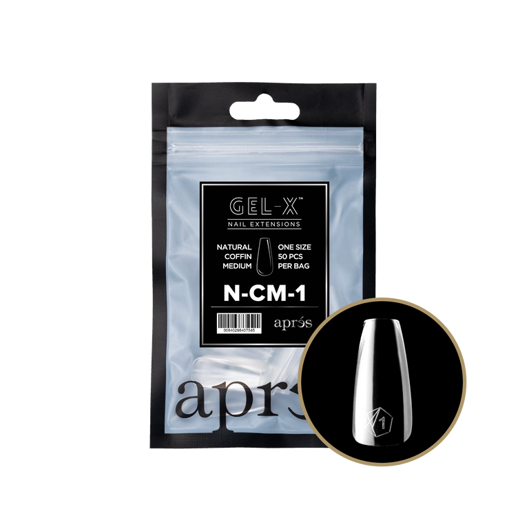 APRES - GEL-X® NATURAL COFFIN MEDIUM REFILL TIP BAG 2.0
