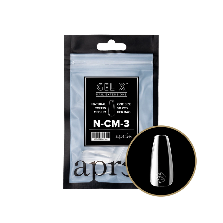 APRES - GEL-X® NATURAL COFFIN MEDIUM REFILL TIP BAG 2.0