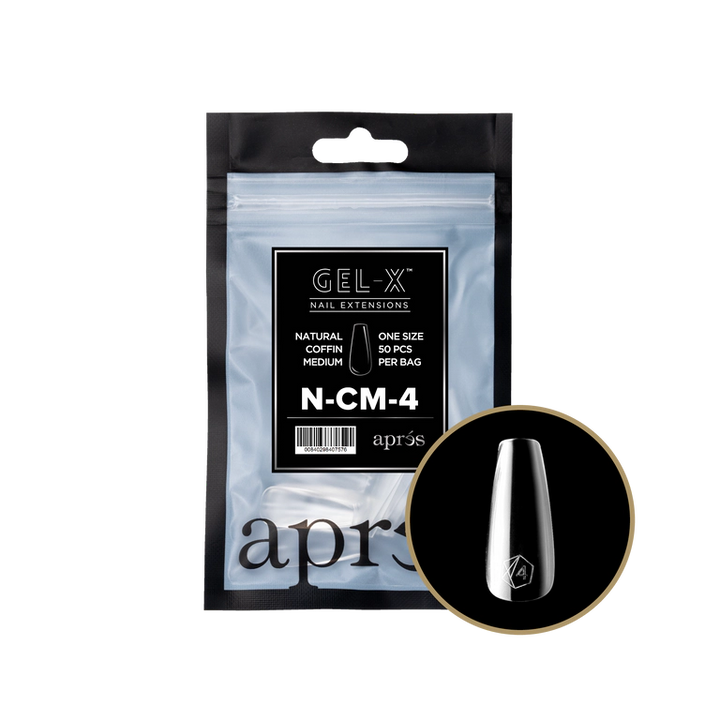 APRES - GEL-X® NATURAL COFFIN MEDIUM REFILL TIP BAG 2.0