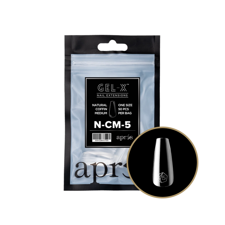 APRES - GEL-X® NATURAL COFFIN MEDIUM REFILL TIP BAG 2.0