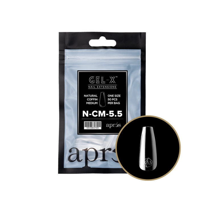 APRES - GEL-X® NATURAL COFFIN MEDIUM REFILL TIP BAG 2.0