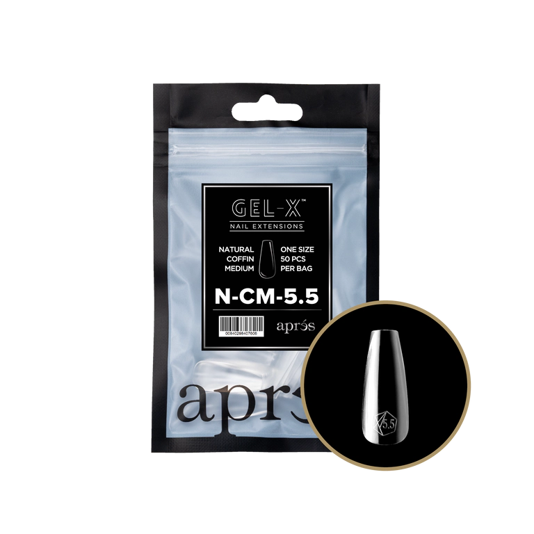 APRES - GEL-X® NATURAL COFFIN MEDIUM REFILL TIP BAG