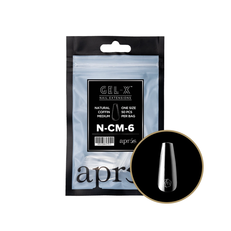 APRES - GEL-X® NATURAL COFFIN MEDIUM REFILL TIP BAG