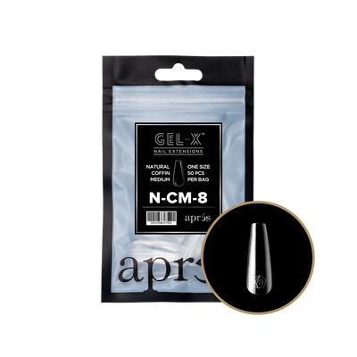 APRES - GEL-X® NATURAL COFFIN MEDIUM REFILL TIP BAG