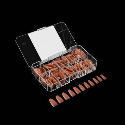 APRES - Gel-X® Neutrals Natural Imani Coffin Medium Box of Tips (150pcs)