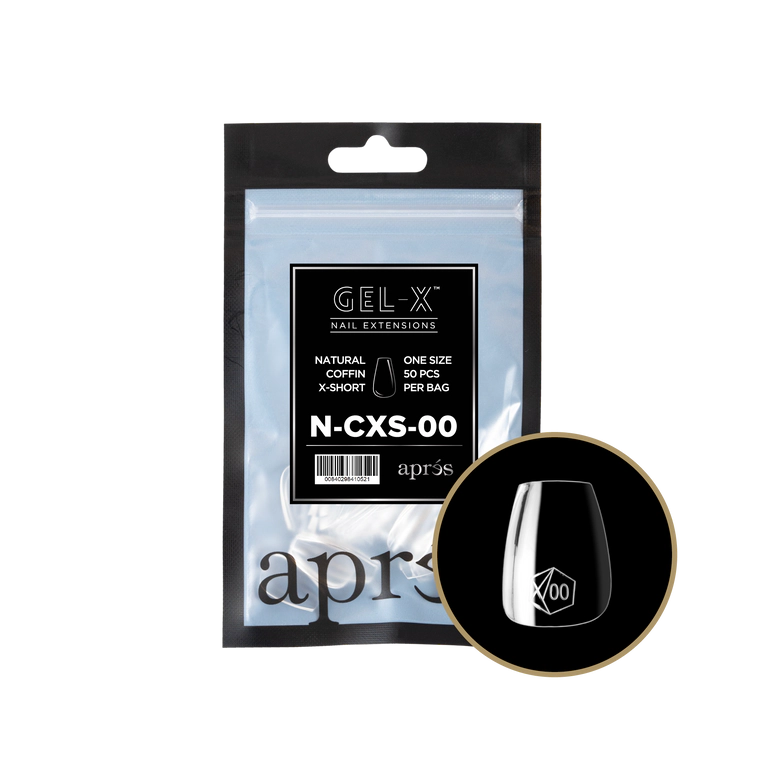 APRES - GEL-X® NATURAL COFFIN EXTRA SHORT REFILL TIP BAG