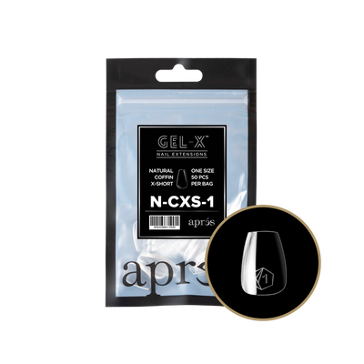 APRES - GEL-X® NATURAL COFFIN EXTRA SHORT REFILL TIP BAG