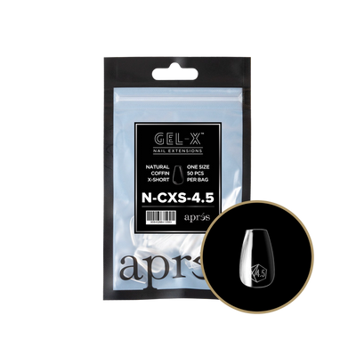 APRES - GEL-X® NATURAL COFFIN EXTRA SHORT REFILL TIP BAG