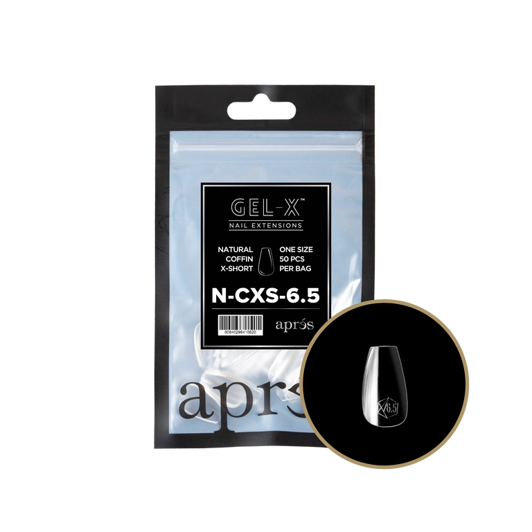 APRES - GEL-X® NATURAL COFFIN EXTRA SHORT REFILL TIP BAG