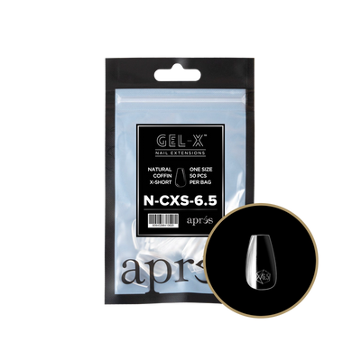 APRES - GEL-X® NATURAL COFFIN EXTRA SHORT REFILL TIP BAG