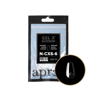 APRES - GEL-X® NATURAL COFFIN EXTRA SHORT REFILL TIP BAG