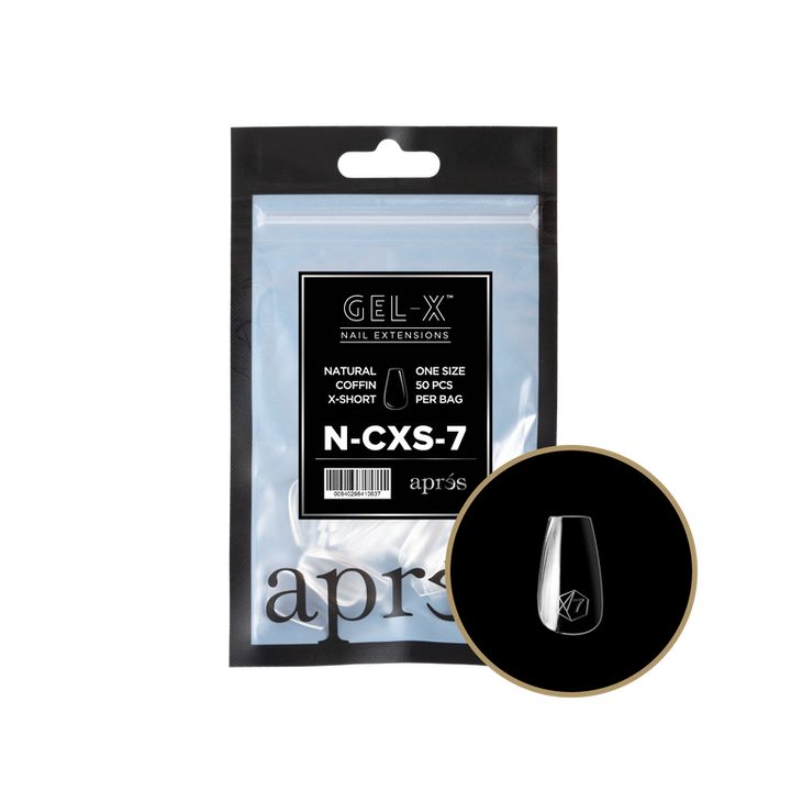 APRES - GEL-X® NATURAL COFFIN EXTRA SHORT REFILL TIP BAG 2.0